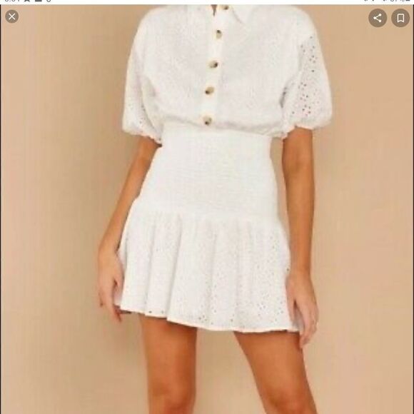 SKYLAR‎ + MADISON BOSS BABE DRESS IN WHITE EYELET - Picture 8 of 8
